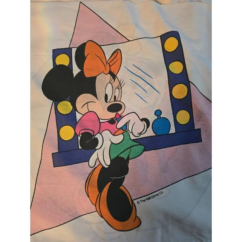 Vintage Totally 80s Minnie Mouse Beauty Lipstick Makeup Pillowcase